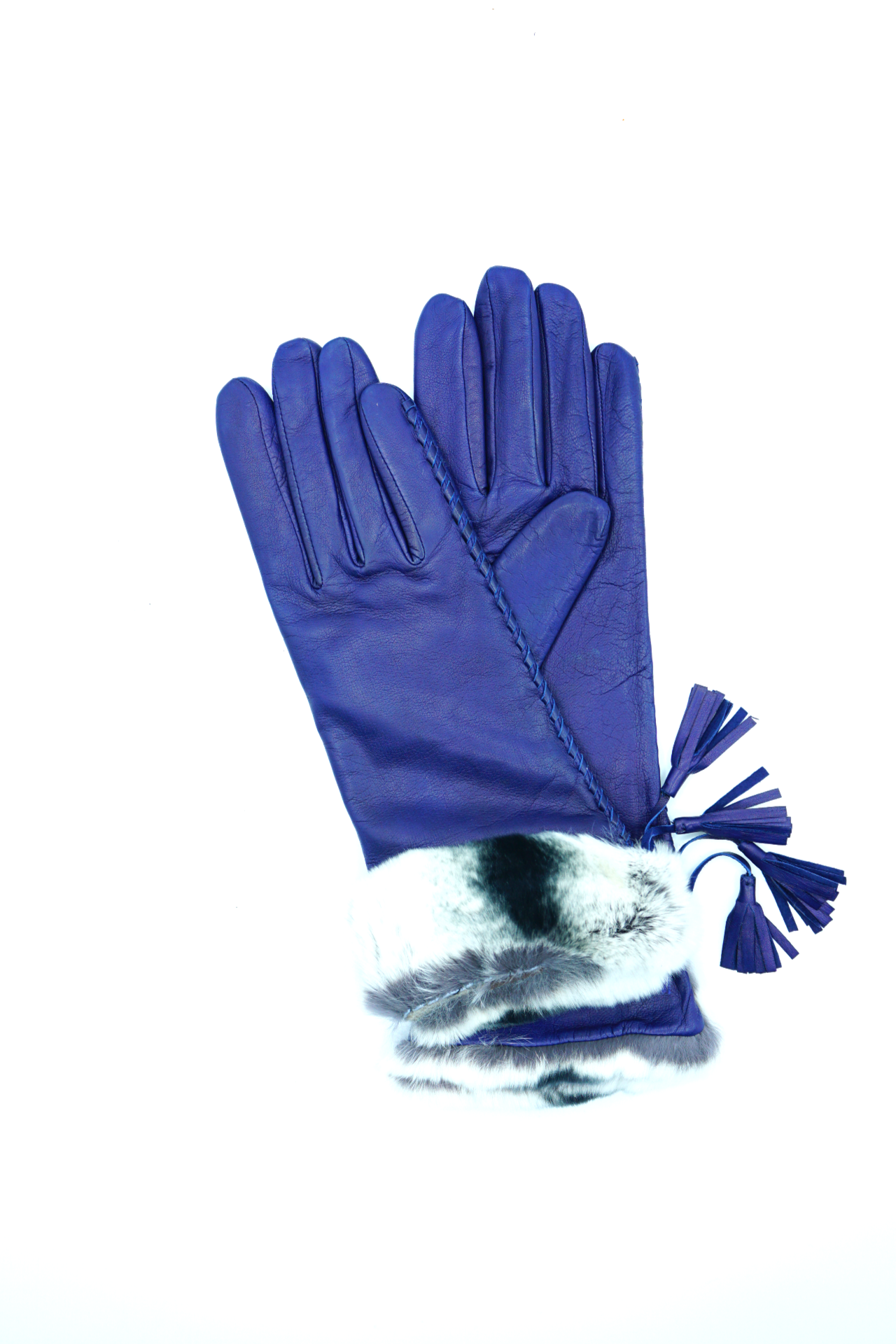 1218 Kid Leather Cashemer Lined Orylag Cuff M.L. Blue Royal