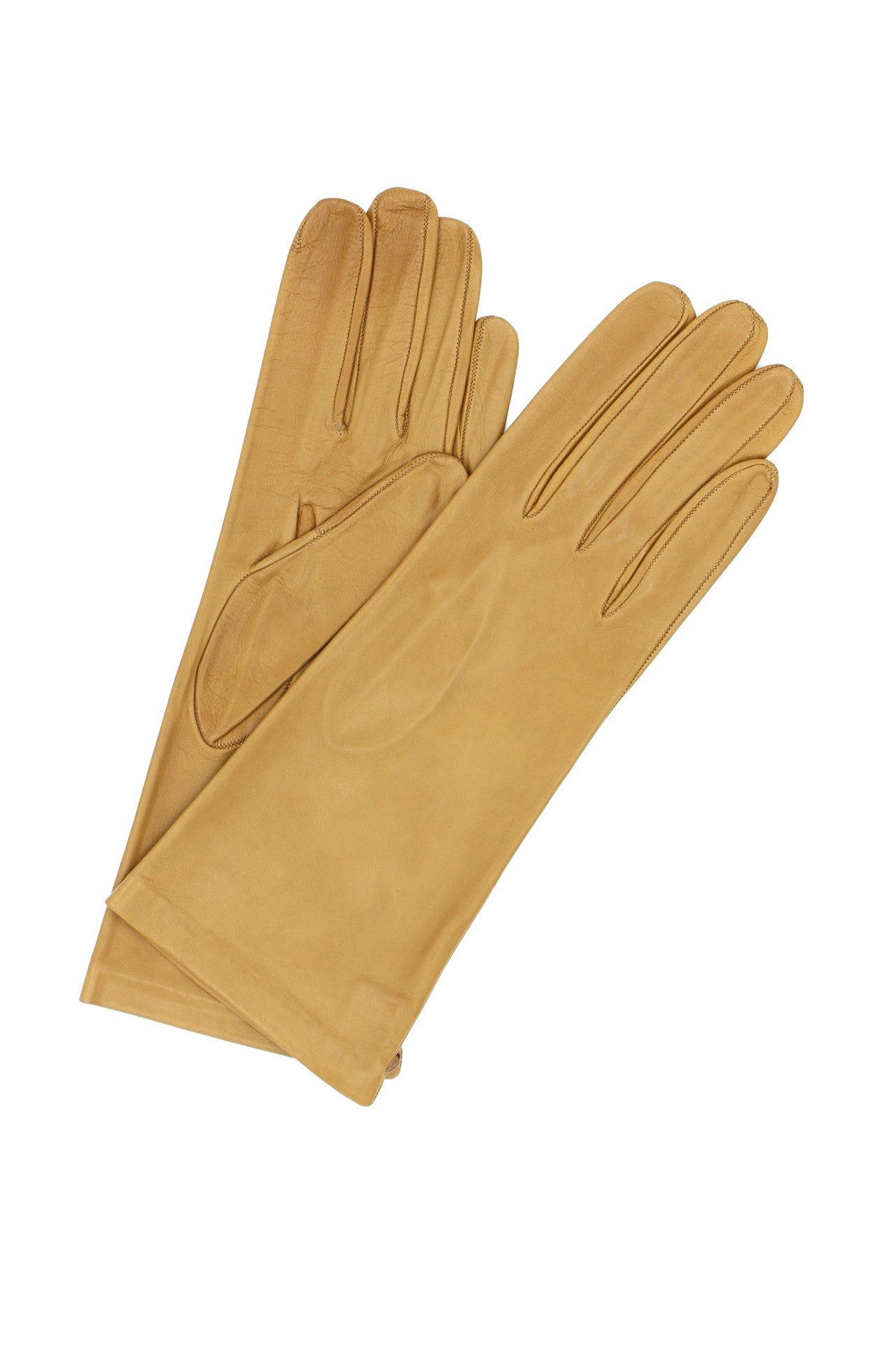 1003 Classic Kid Leather G. Silk Lined M. Length Camel