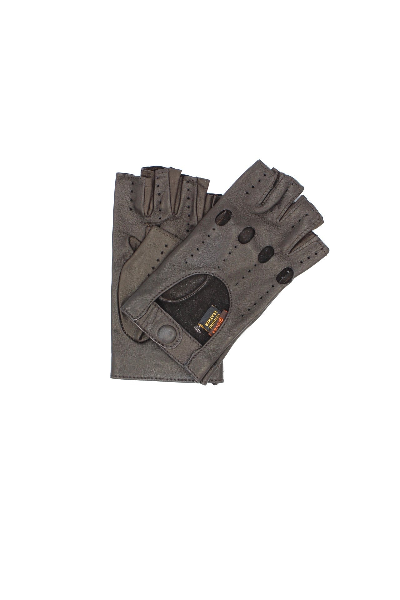 1029 Half Finger Kid Leather Driving Gloves Unlin. Black