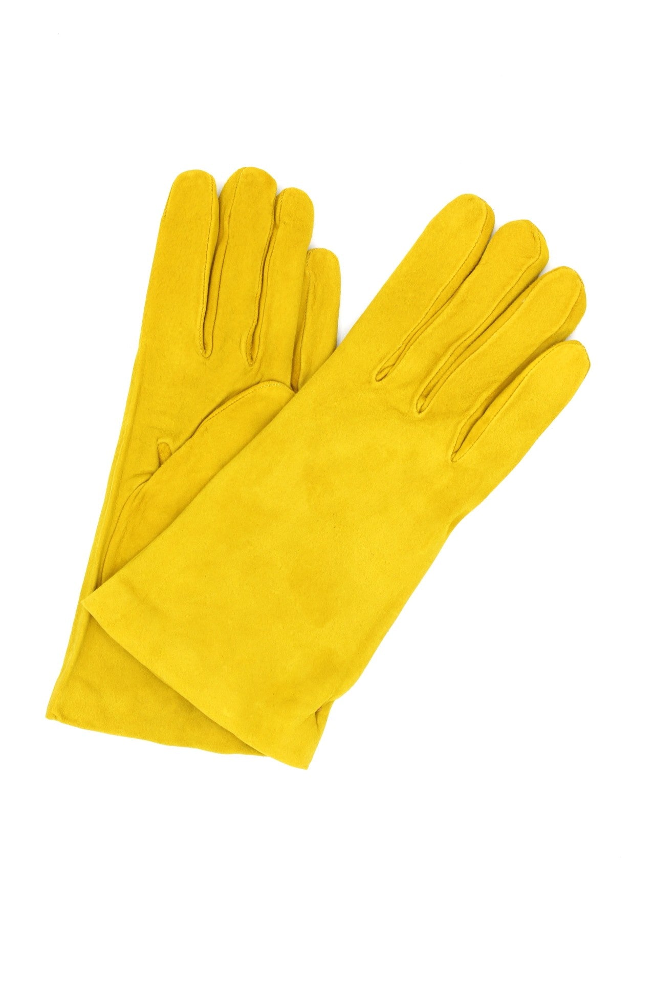 1019 Classic Suede Gloves Cashmere  Lined Yellow