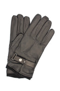 Guanto nappa foderato cashmere con cinturino Nero