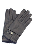 Guanto nappa foderato cashmere con cinturino Navy