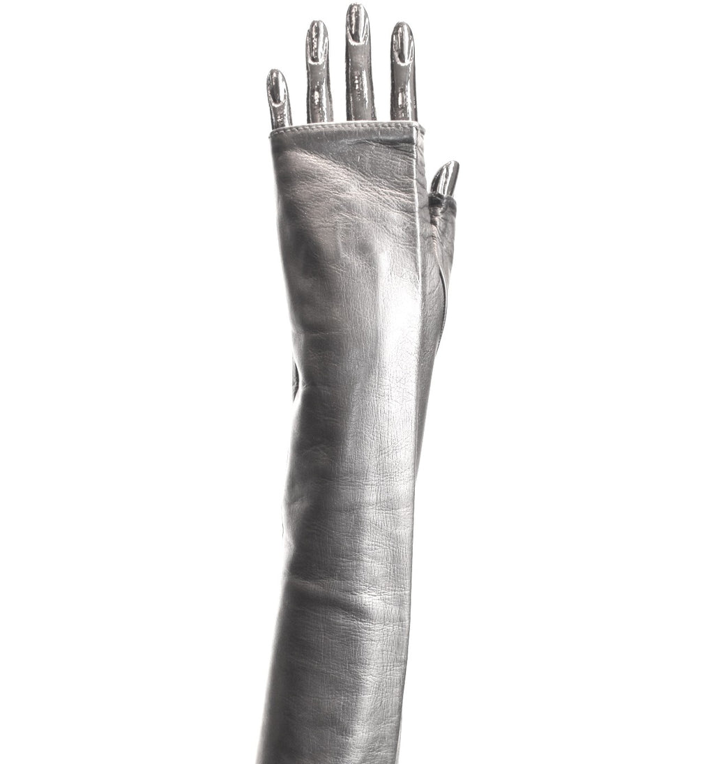1185 Fingerless Kid Leather Gloves Silk Lined Bordeaux