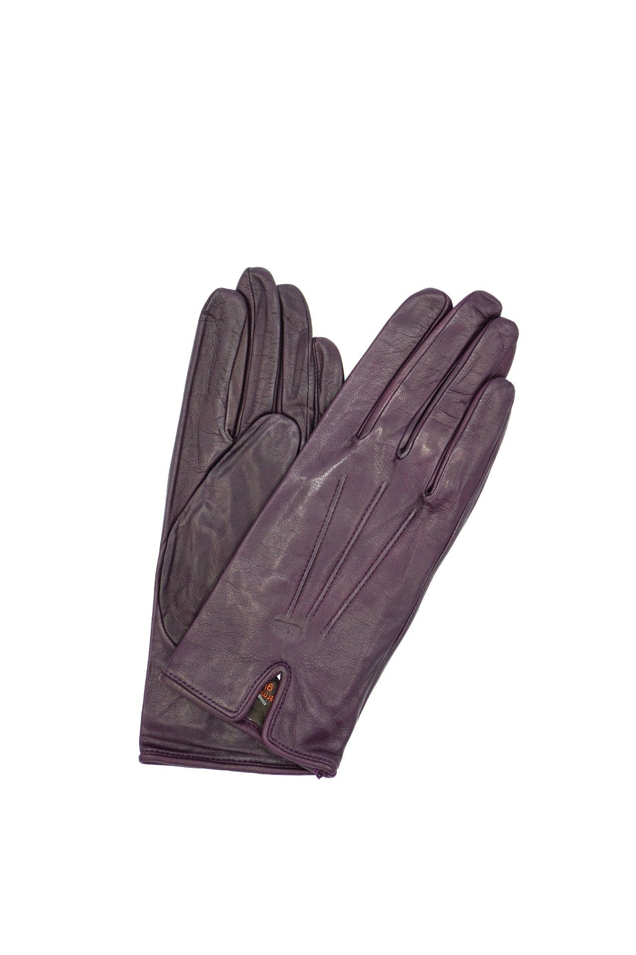 1949 Kid Leather Wrist Length Tashina Lined Eggplant