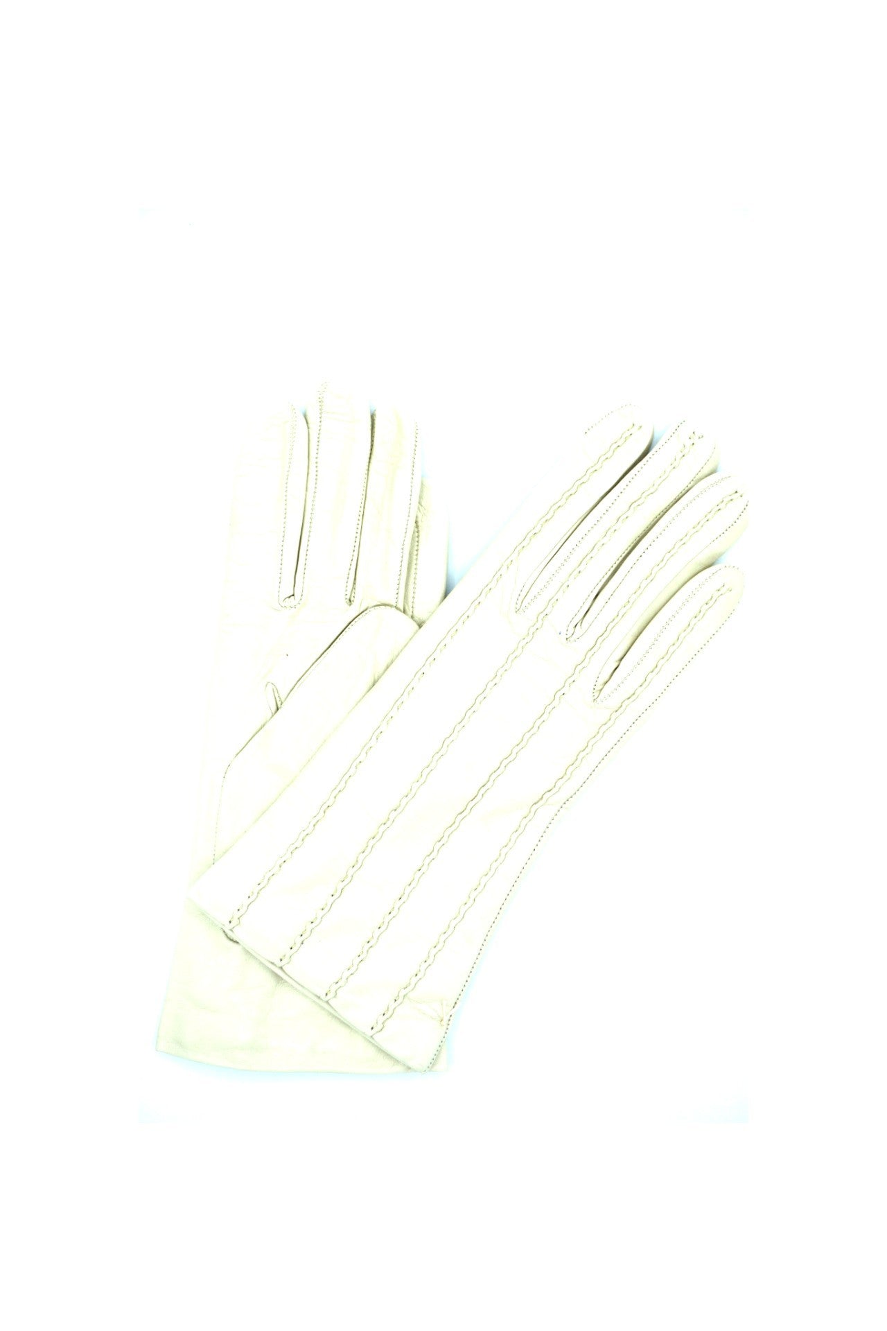 1128 Kid Leather Cashmere Lined Wrist Length Cream