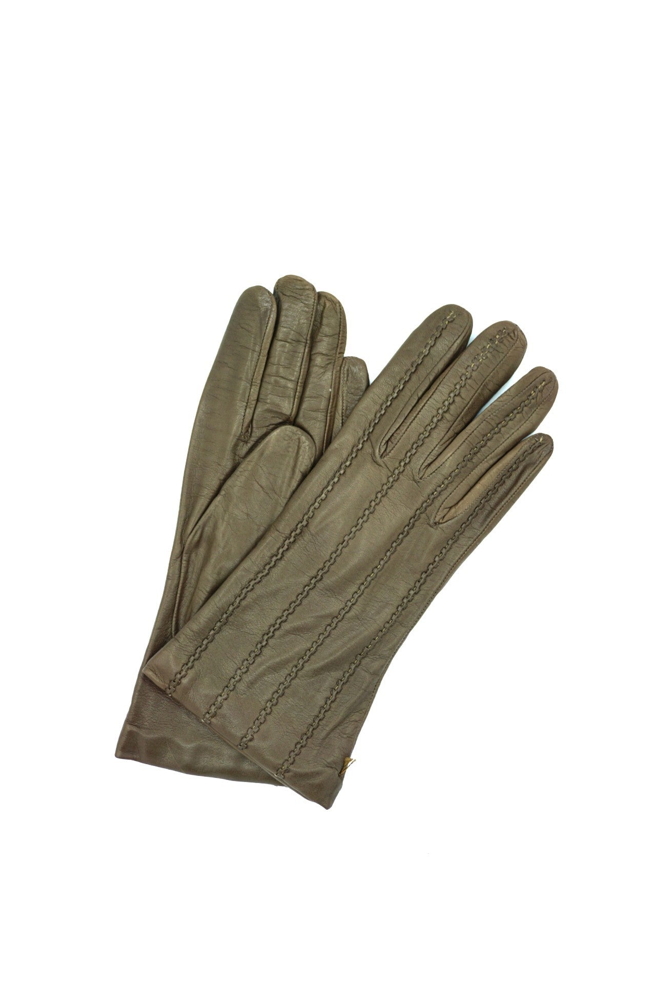 1128 Kid Leather Cashmere Lined Wrist Length D.Taupe