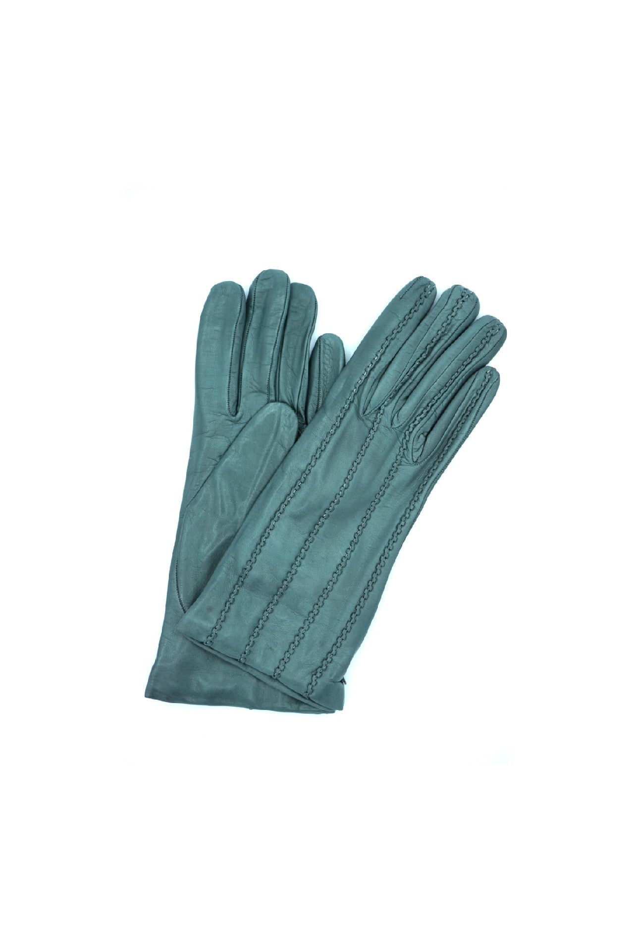 1128 Kid Leather Cashmere Lined Wrist Length Grey