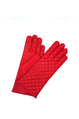 1151 Kid Leather Cashmere Lined Quilted On Top Red