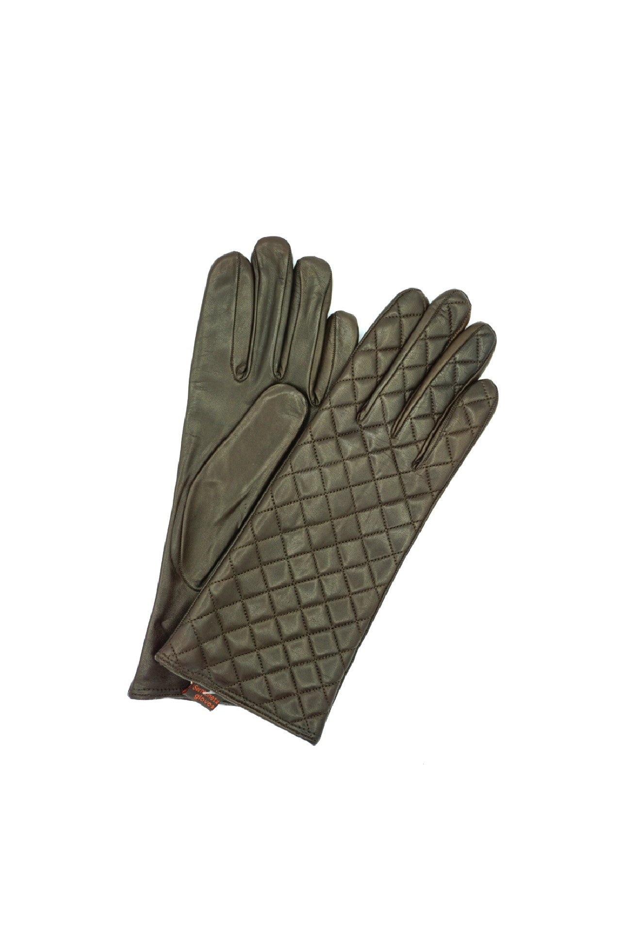 1151 Kid Leather Cashmere Lined Quilted On Top D.Brown