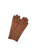 1151 Kid Leather Cashmere Lined Quilted On Top Cognac