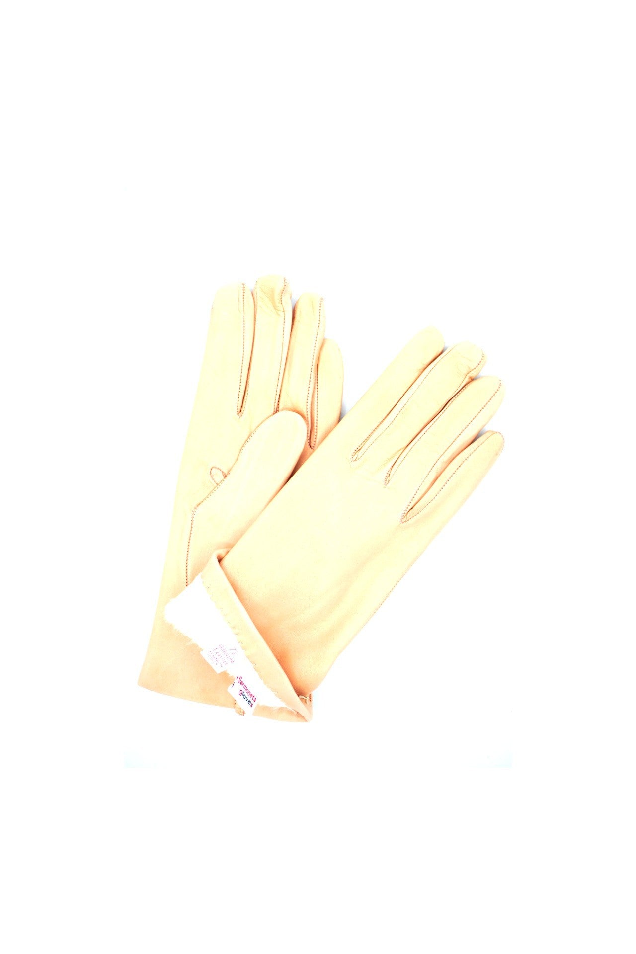 1022 Classic Leather Gloves Lined White Rabbit Pink