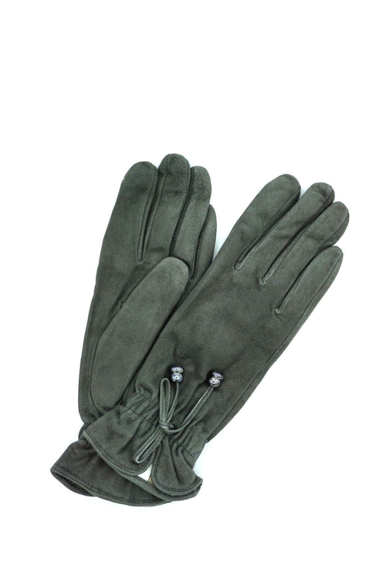 1750 Suede Leather Cashmere Lined Wrist Length D Gray
