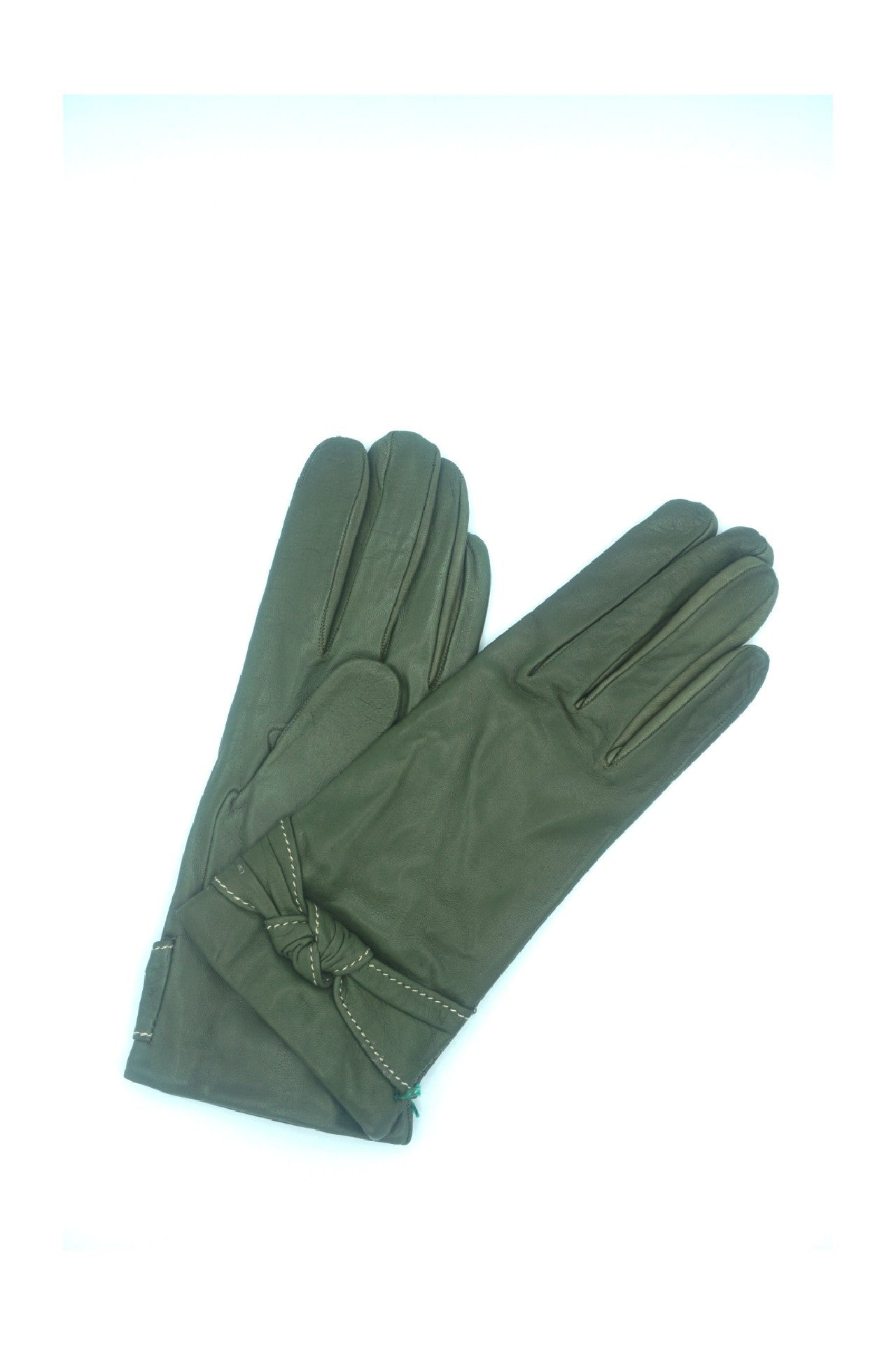 1664 Kid Leather Cashmere Lined Wrist Length Green Olive