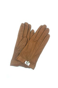1673 Kid Leather Cashmere Lined Wrist Length Camel