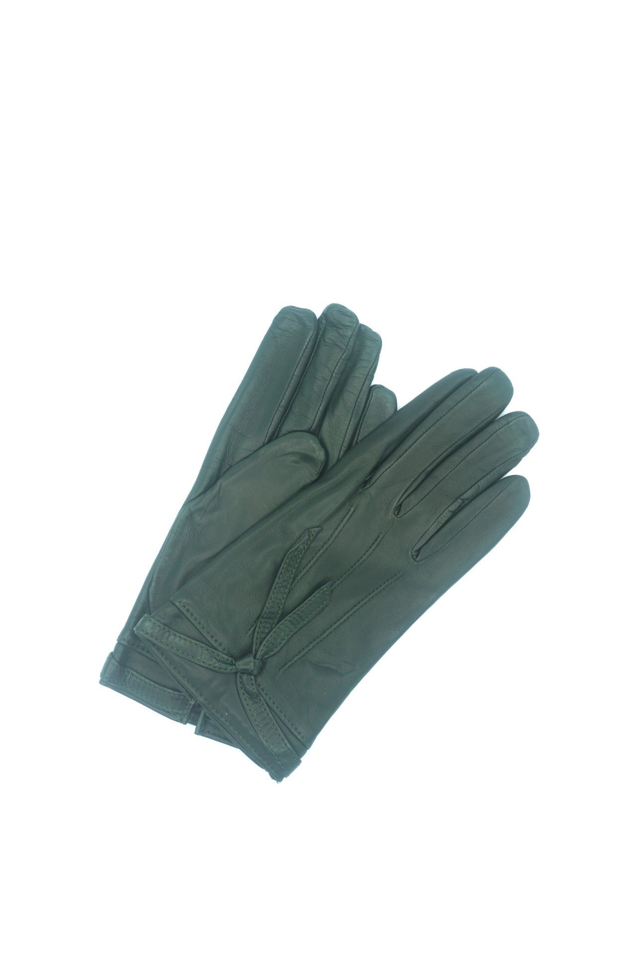 1674 Kid Leather Cashmere Lined Wrist Length D. Green
