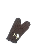 1919 Kid Leather Silk Lined Swarovsky On Wrist Eggplant