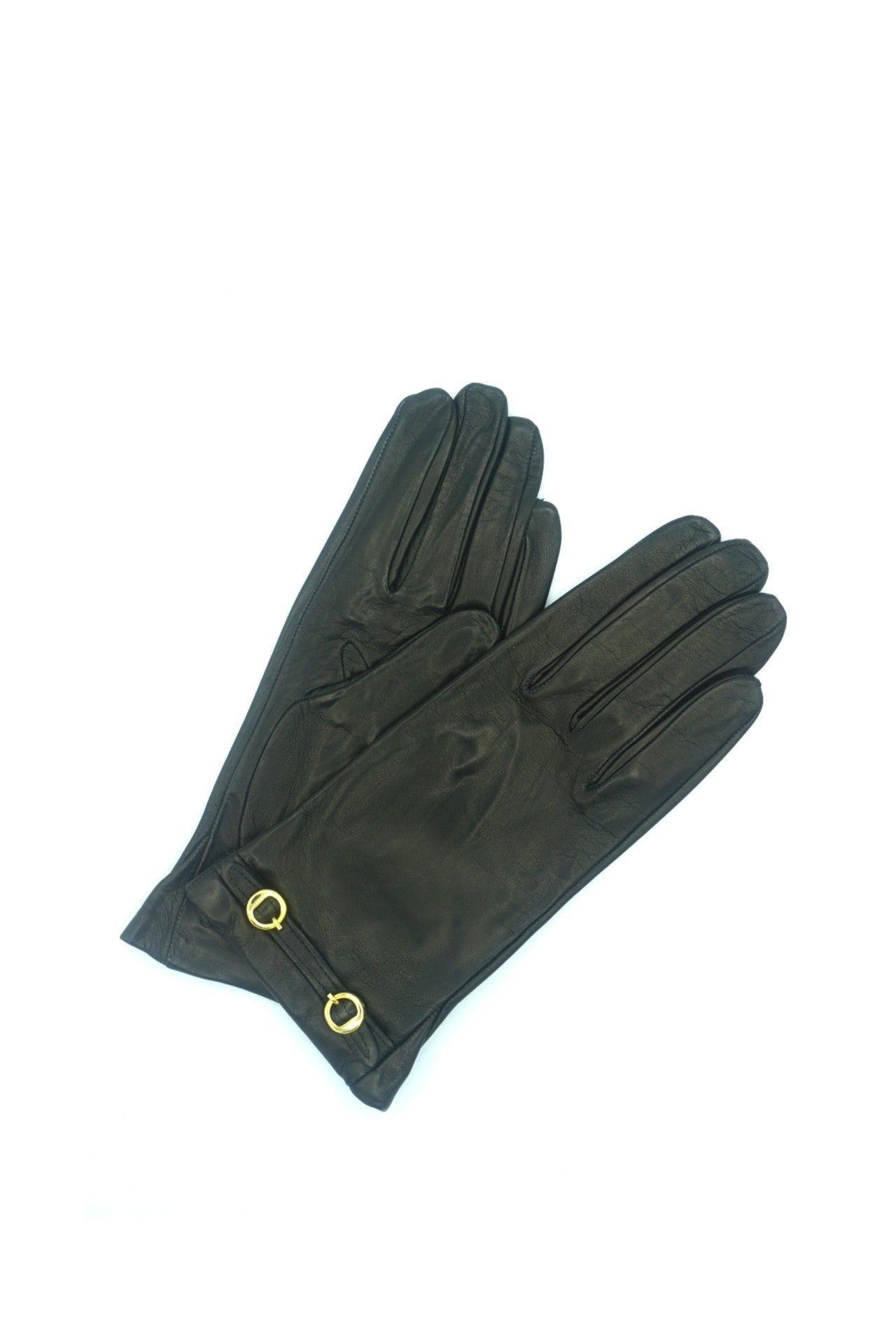 1263 Kid Leather Silk Lined Wrist Length Black
